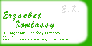 erzsebet komlossy business card