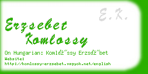 erzsebet komlossy business card